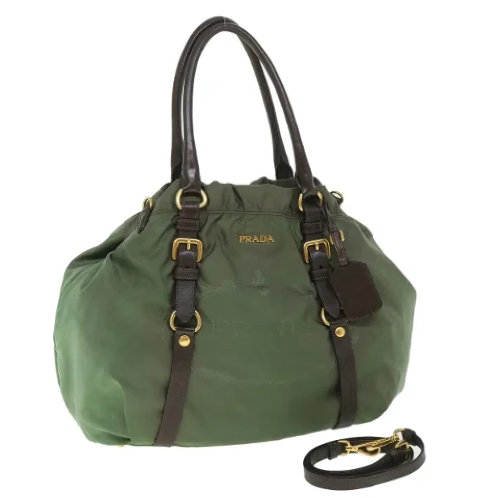 Prada Vintage Pre-owned Fabric handbags Green Dames