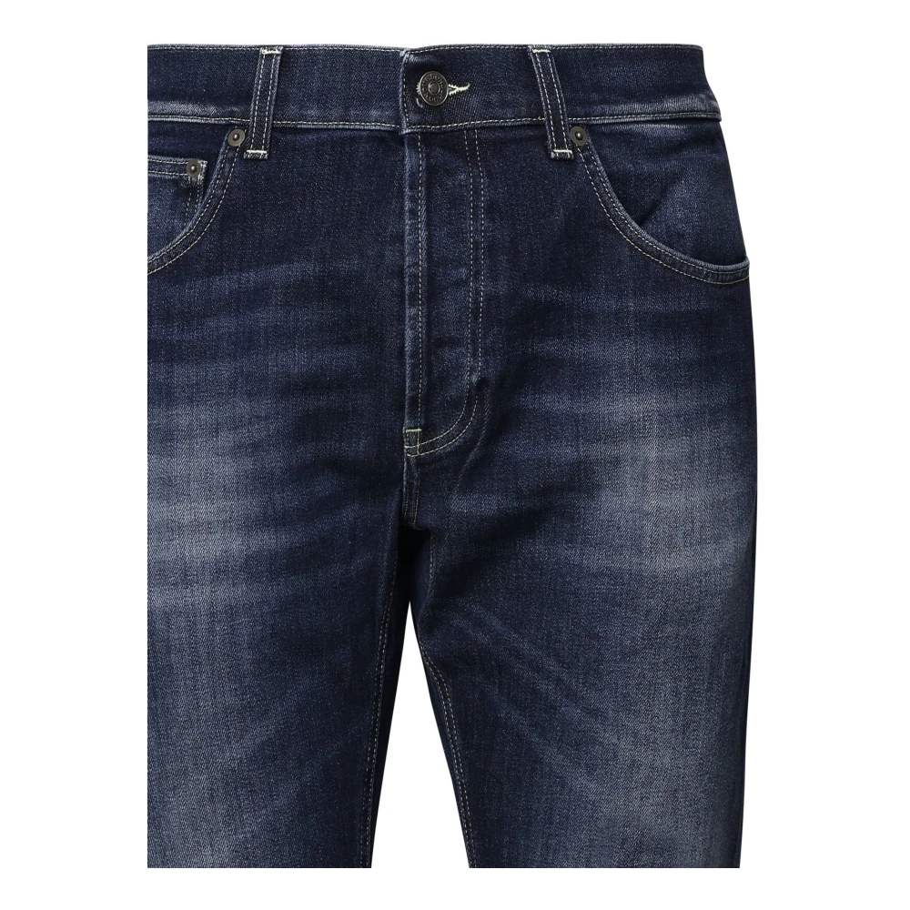 Dondup Blauwe Katoenen Indigo Slim Jeans Blue Heren
