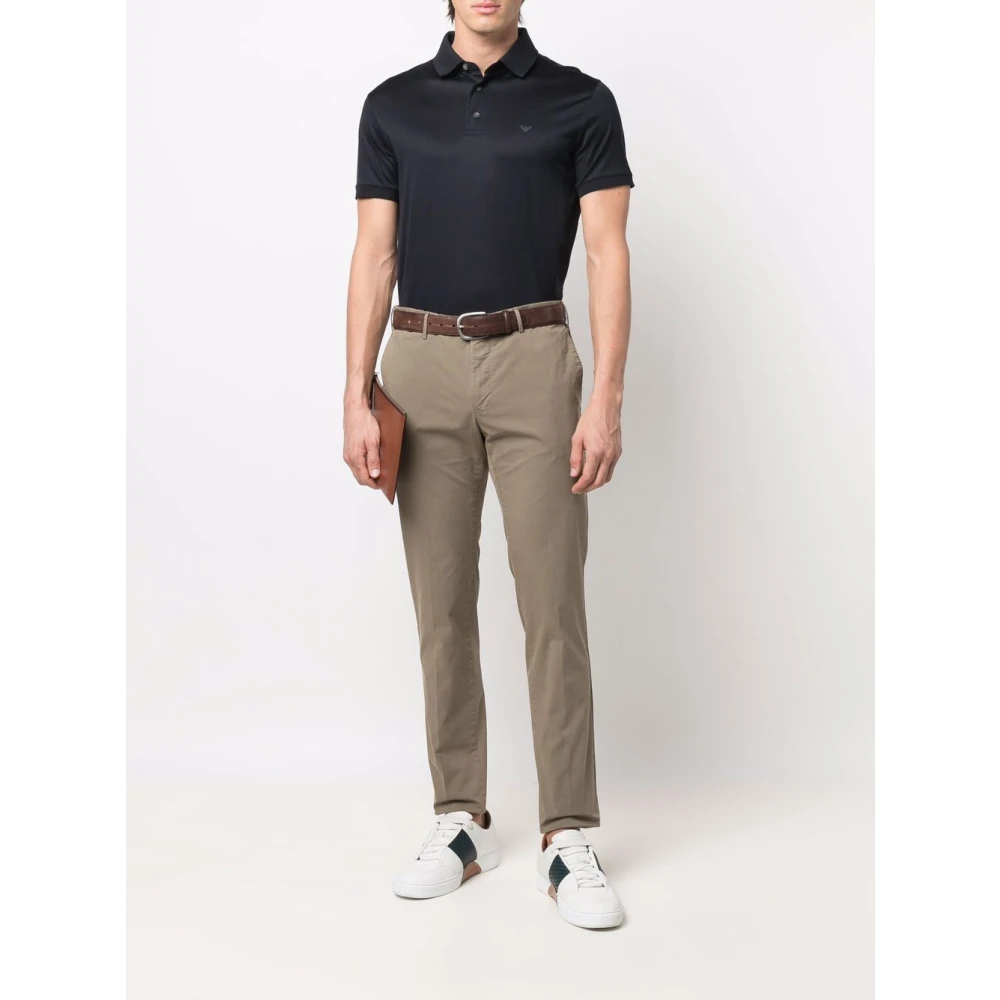 Emporio Armani Blauw Poloshirt met Adelaar Motief Blue Heren