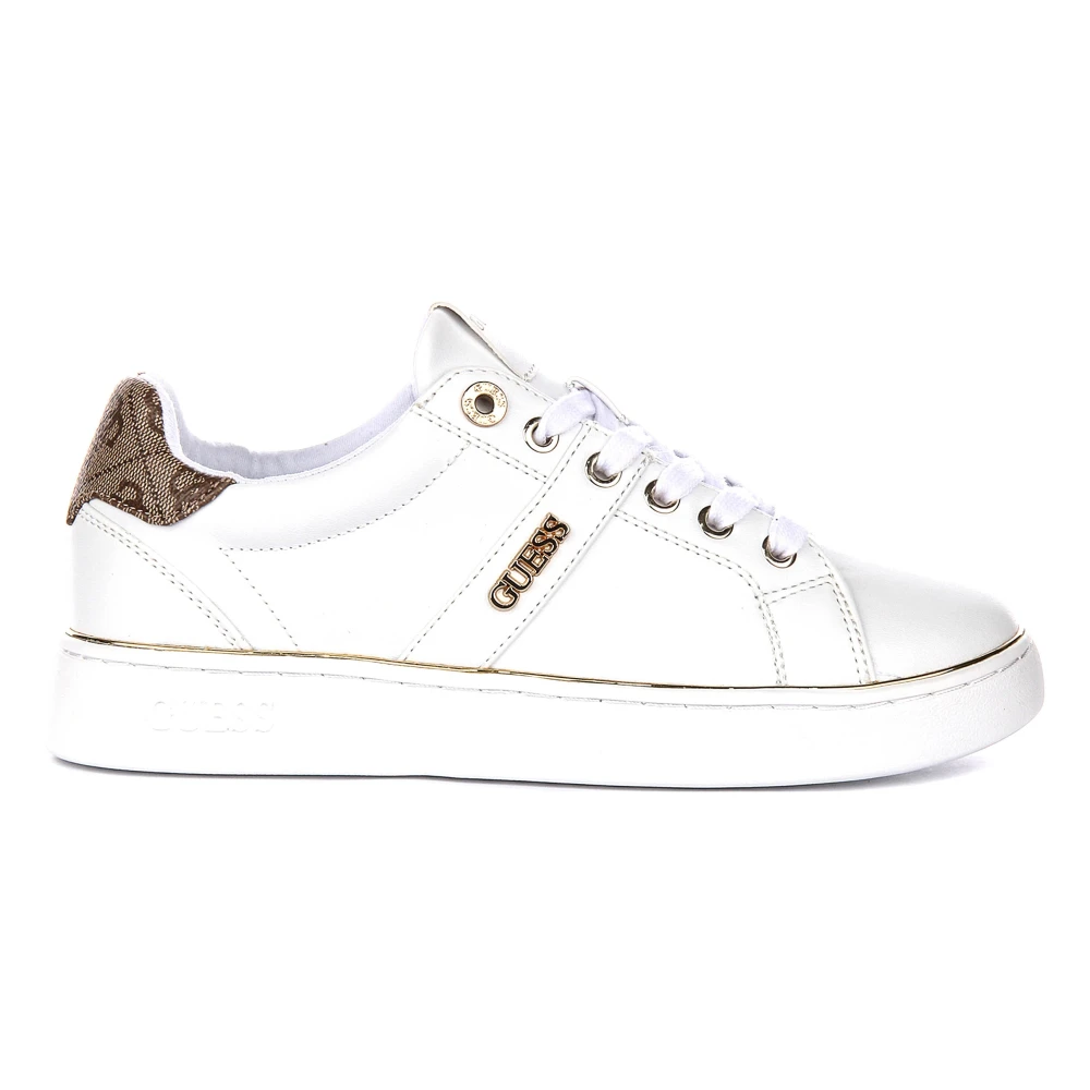 Guess Women's White Britz Signature Low-Top Trainers - Sneakers - 7 Uk - Shoes