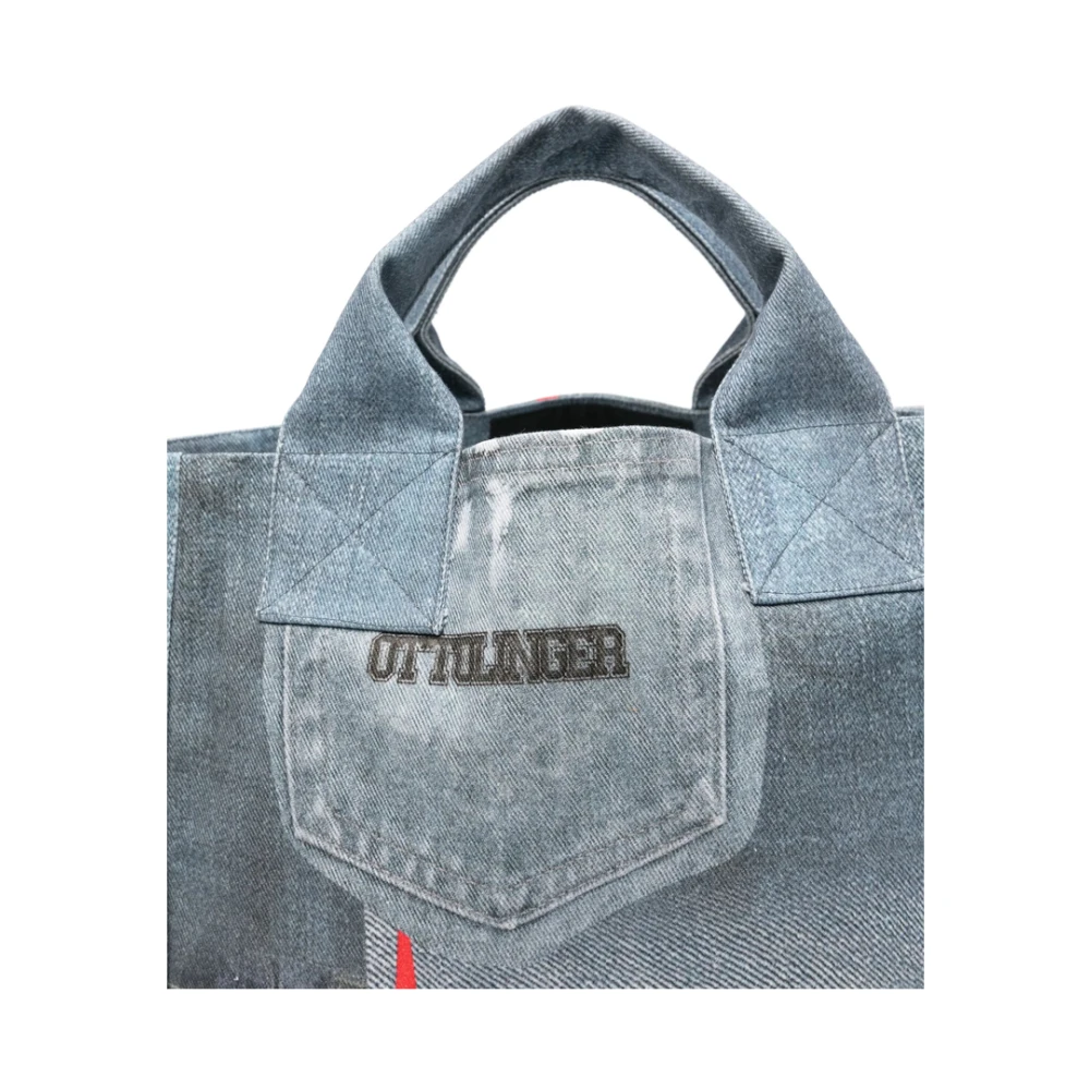 Ottolinger Indigo Blauwe Tote Tas met Logo Print Blue Dames