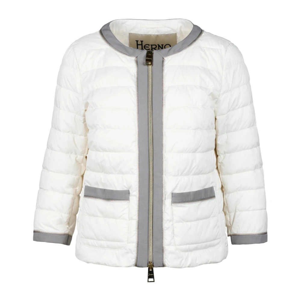 Herno Lichtgewicht Nylon Puffer Jas White Dames