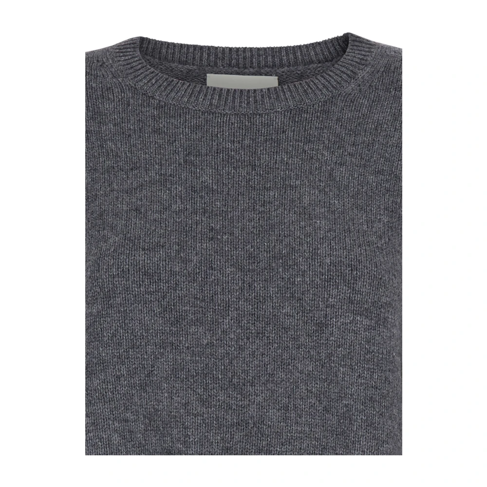 Lisa Yang Grijze Cashmere Sweater U-Hals Gray Dames