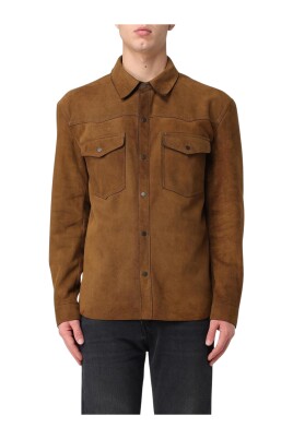 luxury-suede-leather-casual-shirt