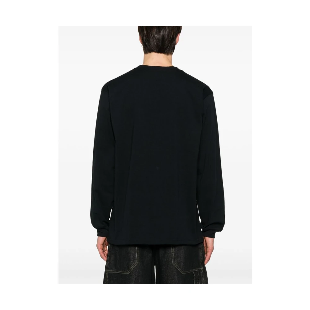 Needles Zwarte Crew Neck Sweater met Zak Black Heren