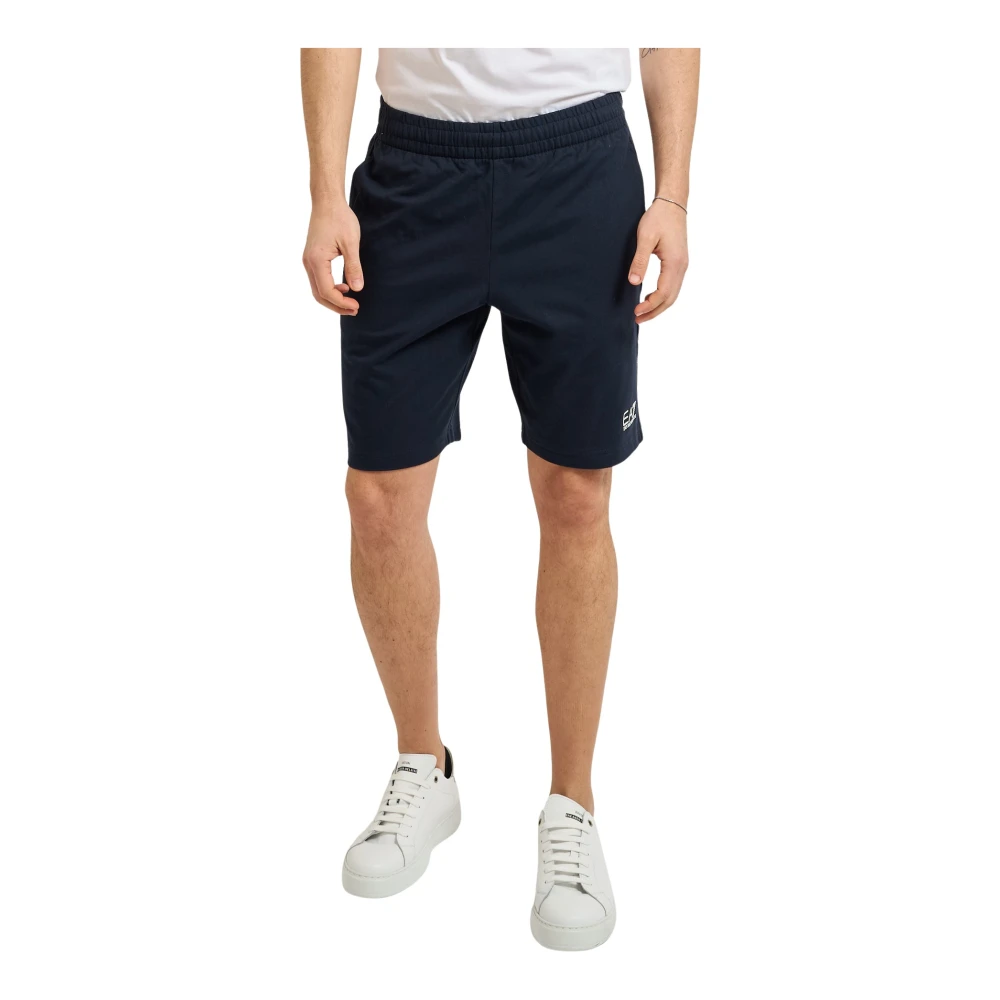 Emporio Armani Blå Core Identity Cotton Bermuda Shorts