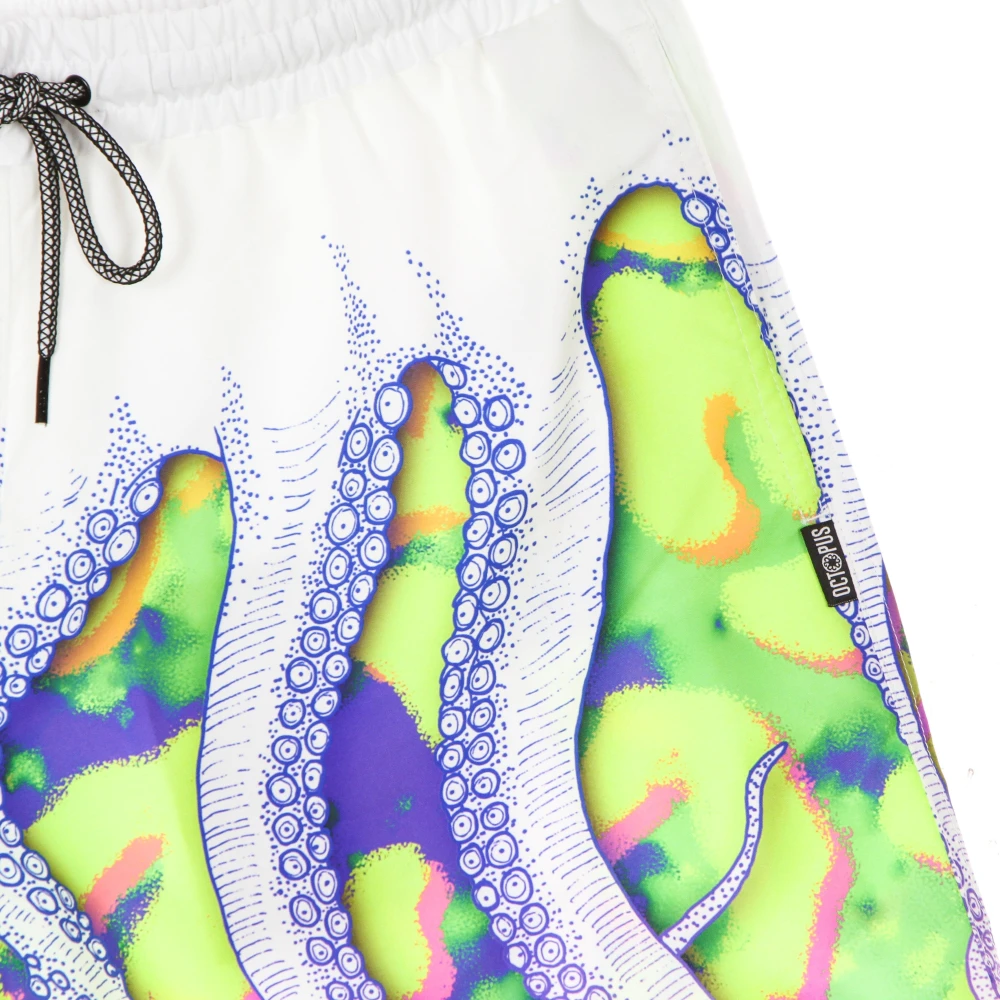 Octopus Bermuda Boardshorts met Elastische Taille Multicolor Heren