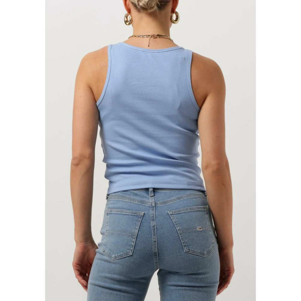 Tommy Jeans Essential Rib Tank Top Blue Dames