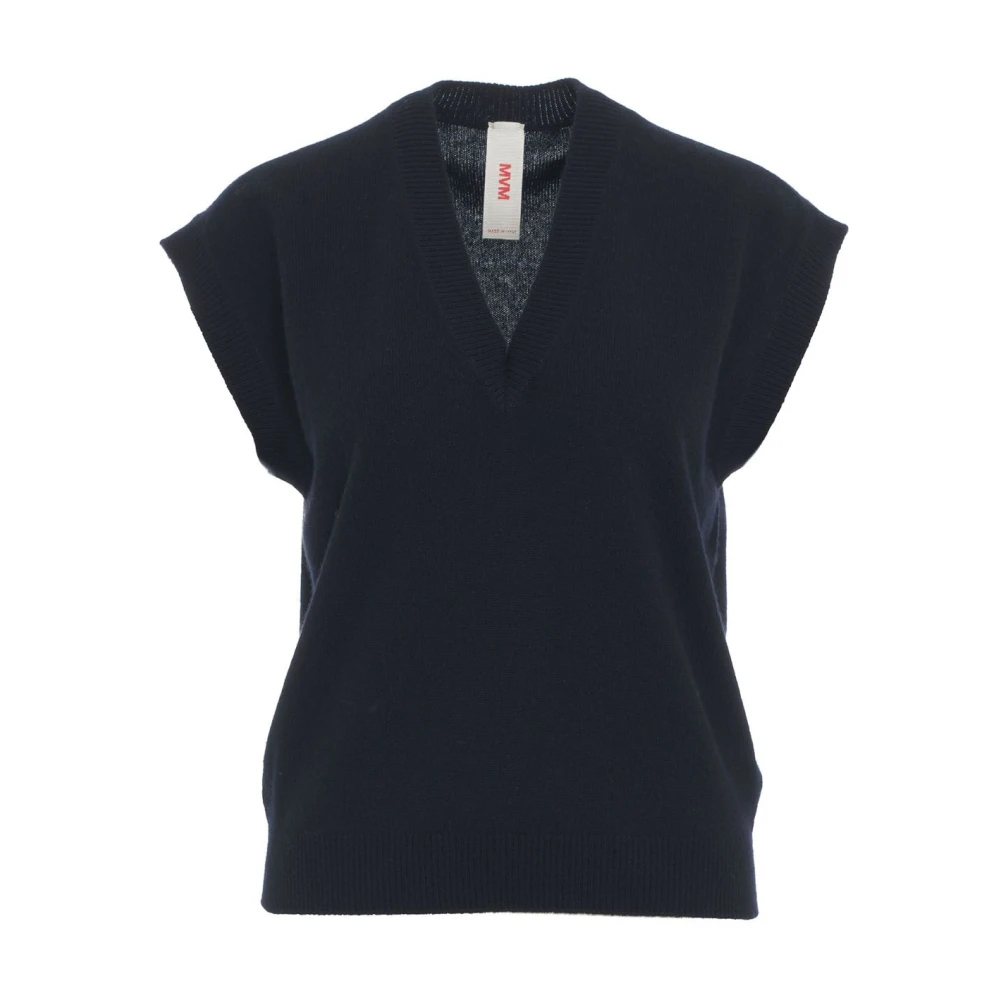 MVM Blauwe Cashmere V-Hals Gebreide Kleding Blue Dames
