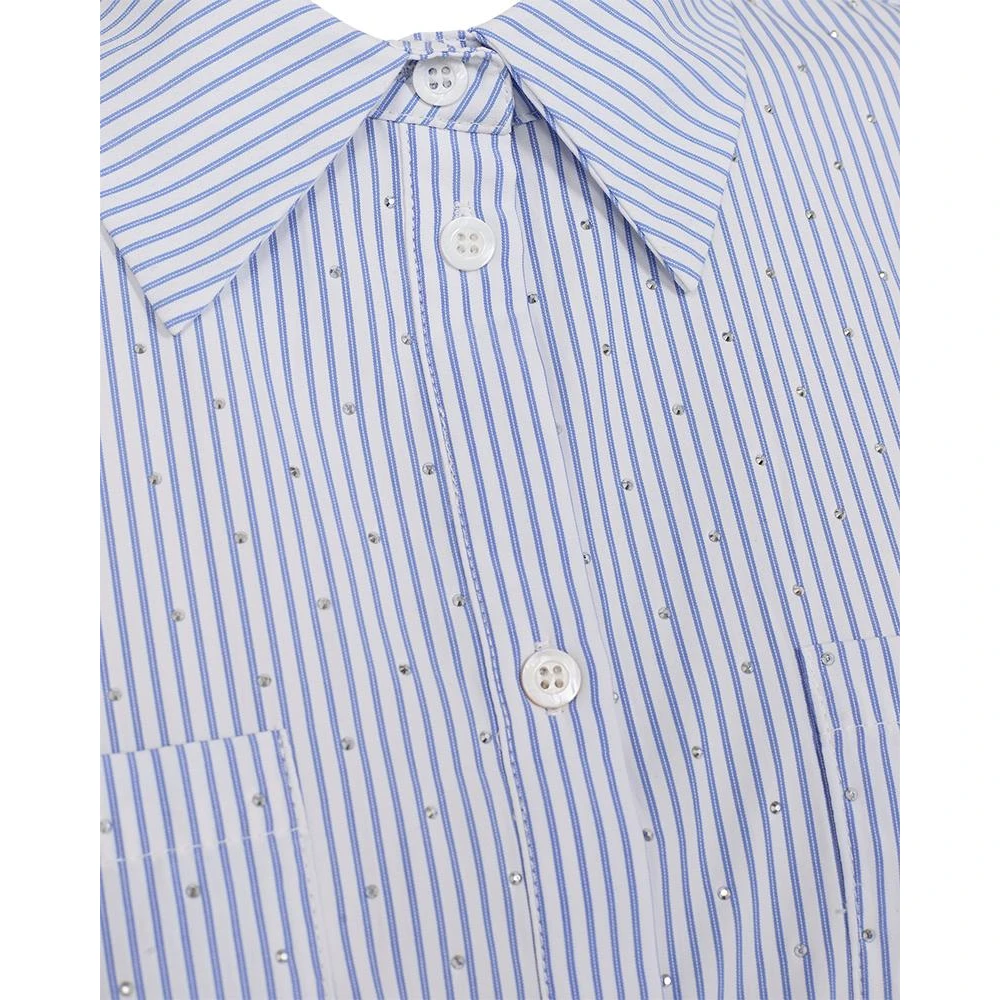 Freequent Elegante Off-White Blauwe Shirt Blue Dames