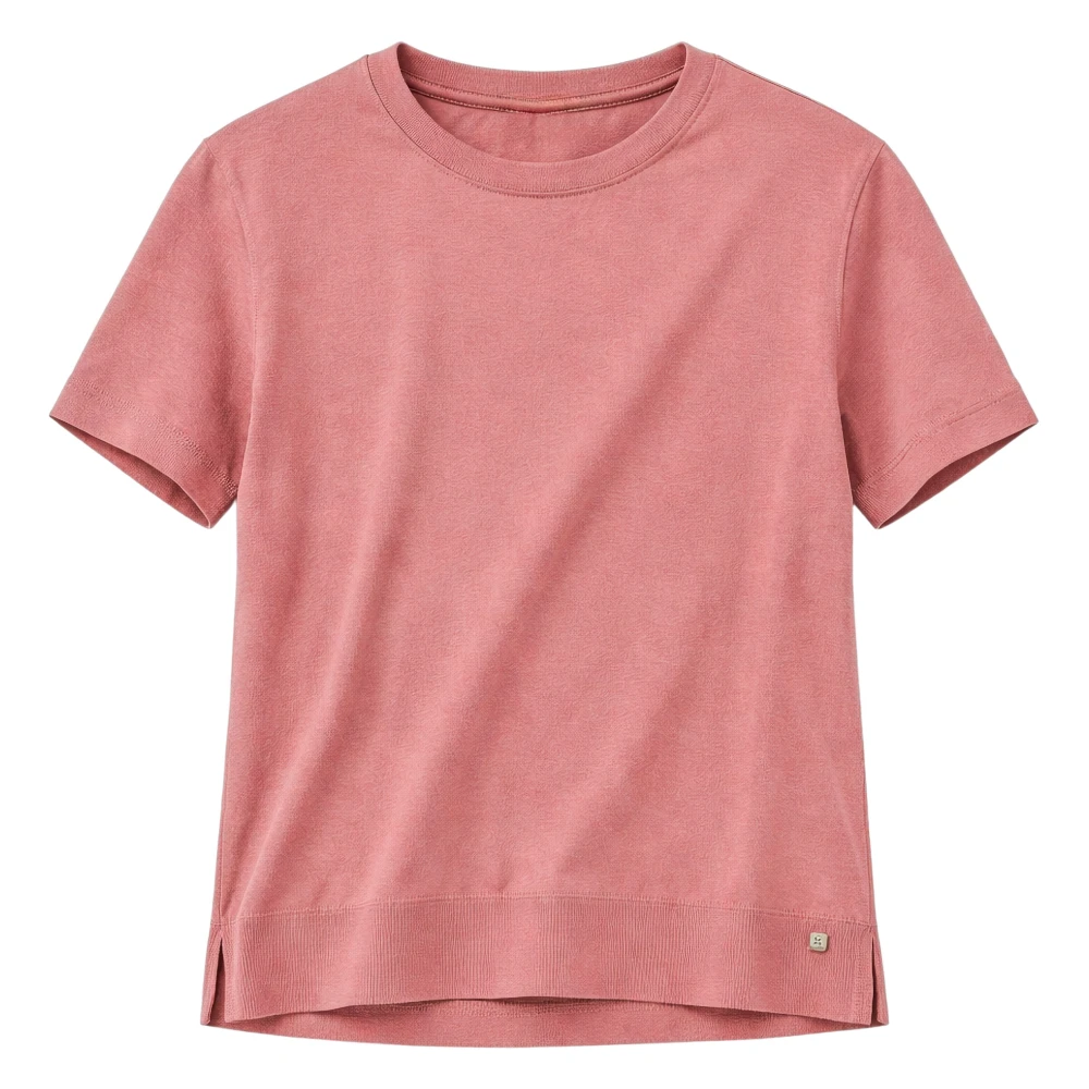 Herno Vrouw Roze Truien & Vesten Dames, Xl, Katoen, T-Shirt Bordi Continui