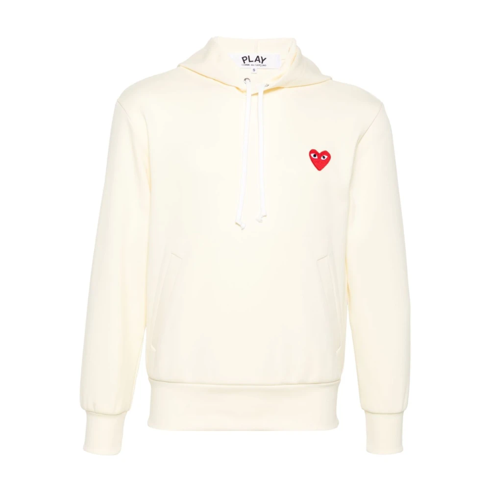 Comme des Garçons Witte Sweater met Hart Patch White Heren