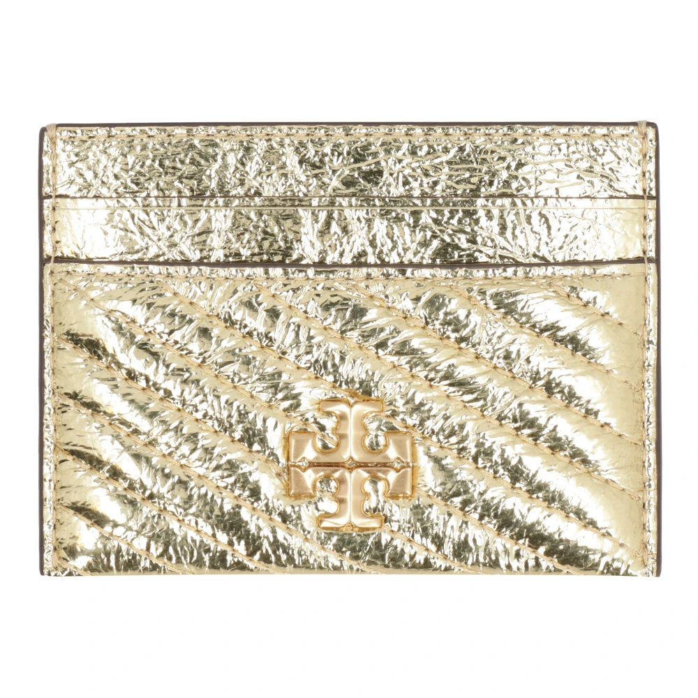 TORY BURCH Gestikte Leren Kaarthouder Yellow Dames