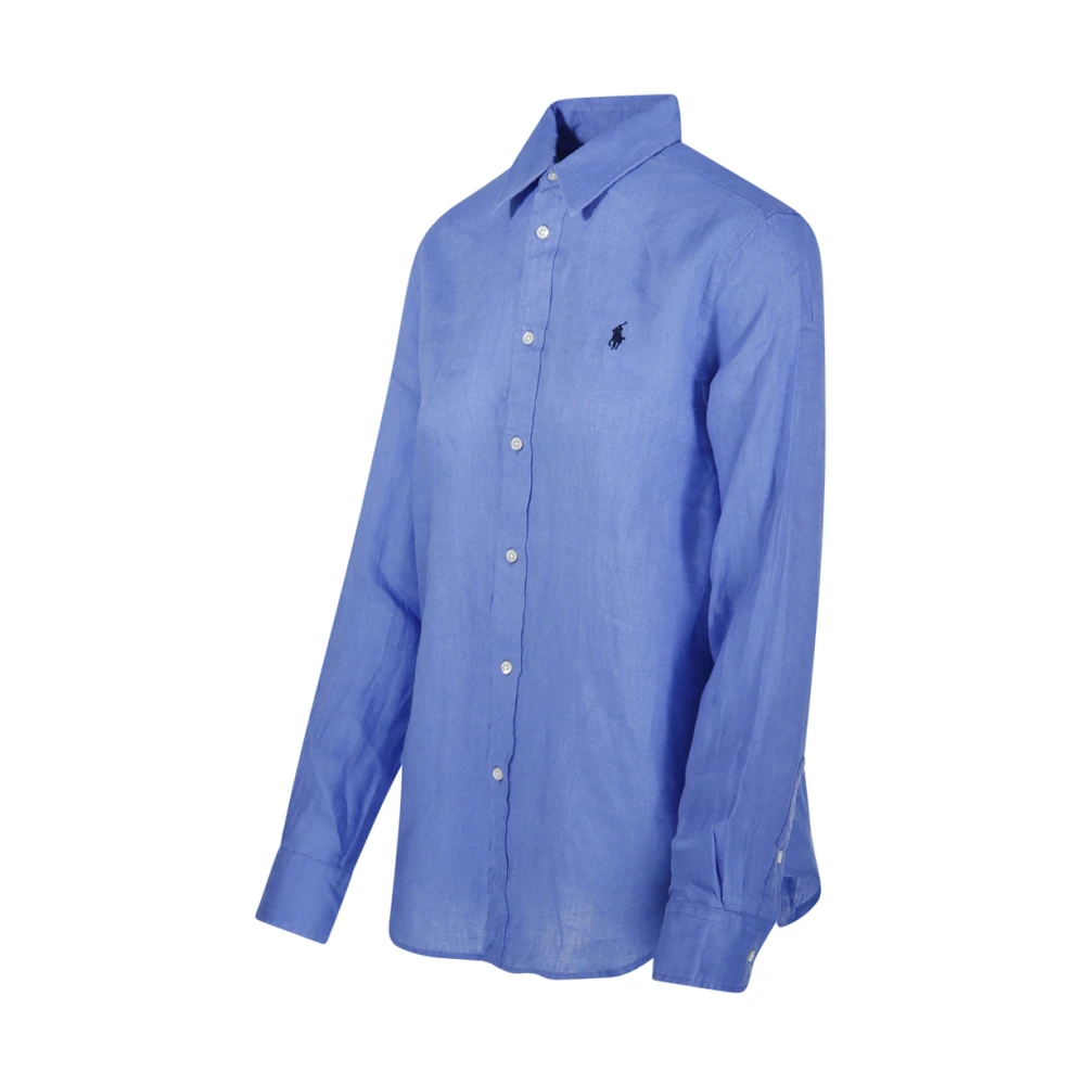Ralph Lauren Langemouw Knopen Voor Shirt Blue Dames
