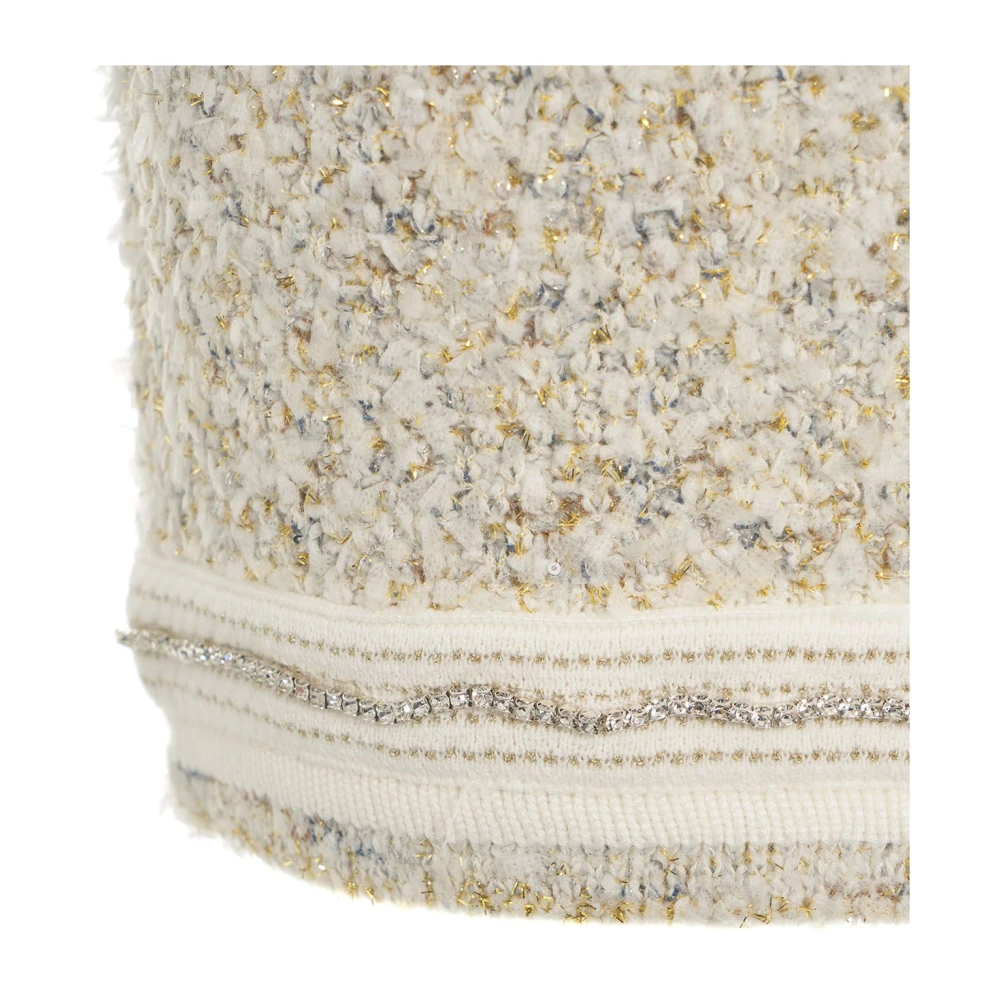 Blugirl Glitter Mini Rok met Zakken Beige Dames
