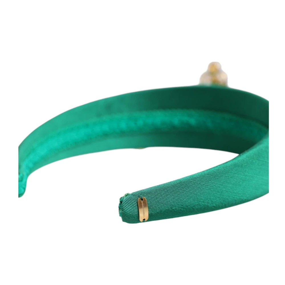 Dolce & Gabbana Kristallen Tiara Haarband met Gouden Motieven Green Dames