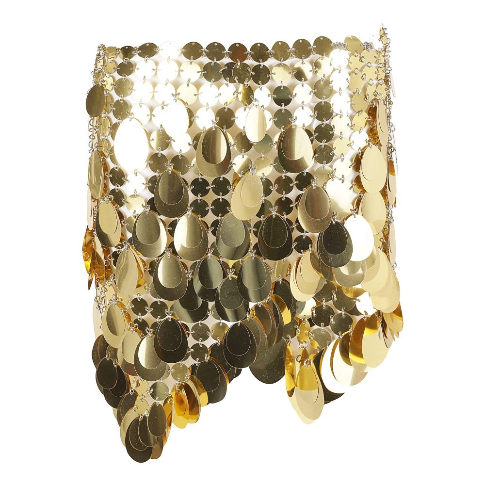Paco Rabanne Gouden Paillette Ketting Rok Yellow Dames