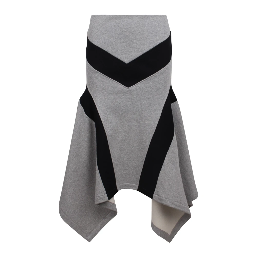 The Attico Asymmetrische Geborstelde Fleece Rok Gray Dames
