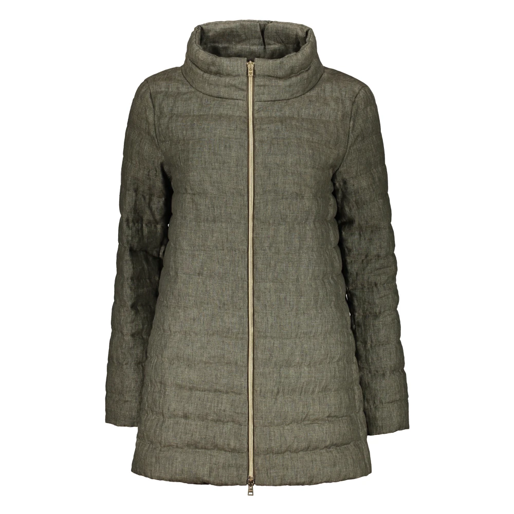 Herno Goose Down Stand Collar Jacket Green Dames