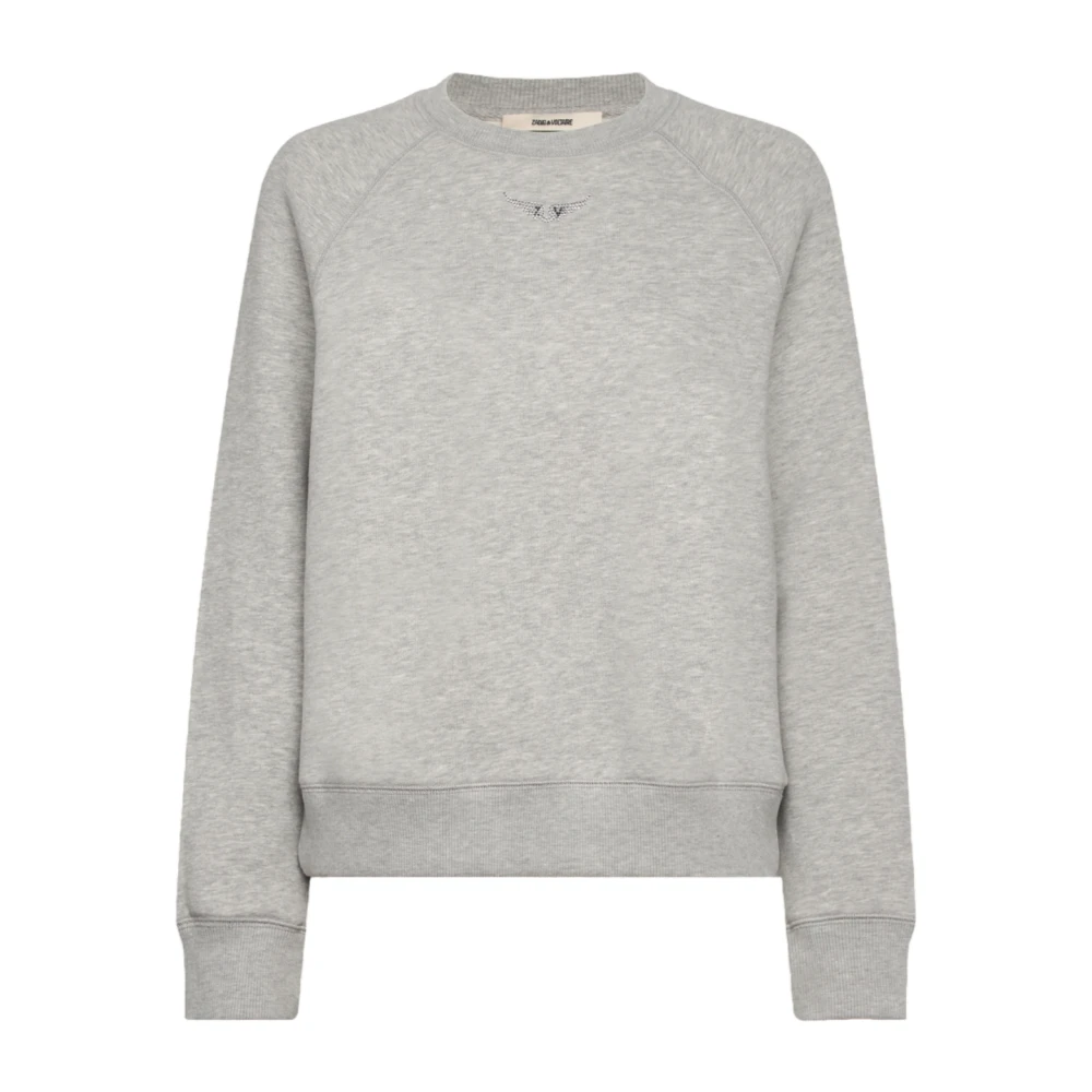 Zadig & Voltaire Lichtgrijze Sweater met Kenmerkende Achtervleugels Gray Dames