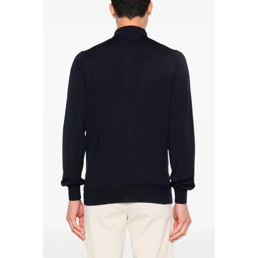 Lardini Blauwe Wollen Poloshirt Blue Heren