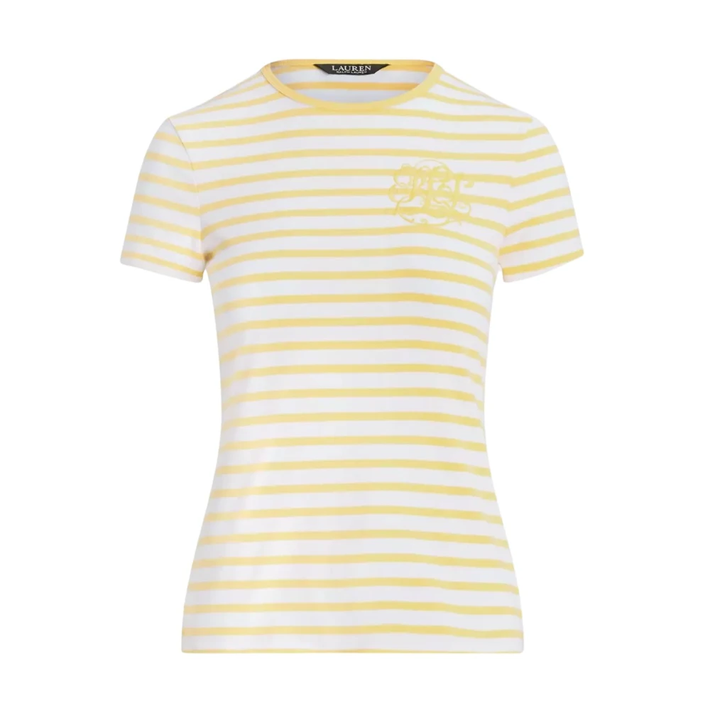 Ralph Lauren Randig T-shirt Yellow, Dam