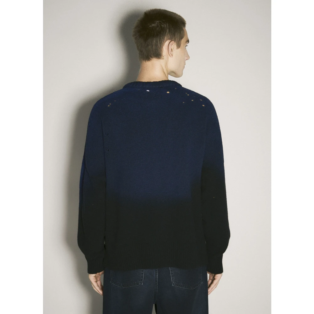 032c Verontruste Wollen Selfie Sweater Black Heren