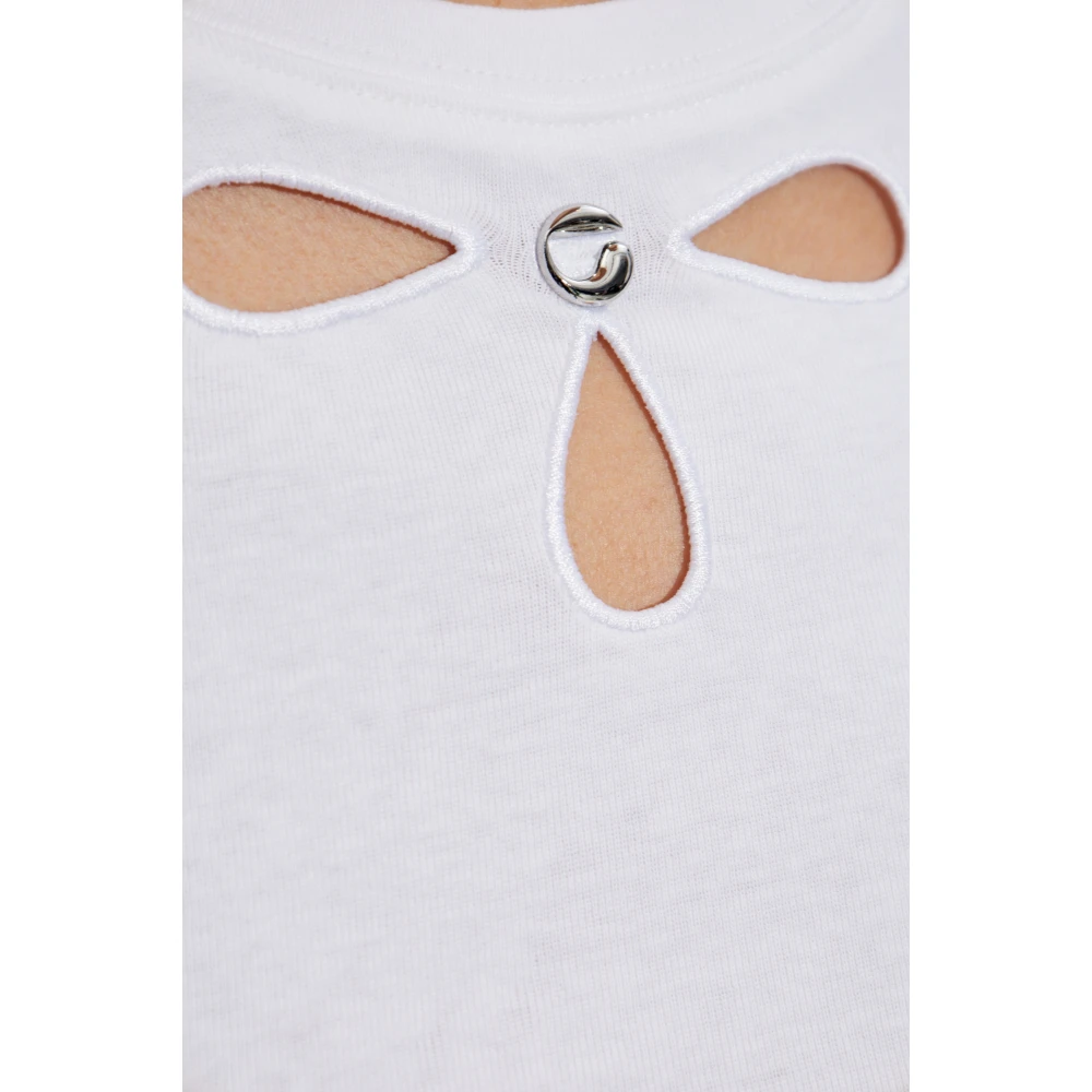 Coperni T-shirt met kantpatroon White Dames