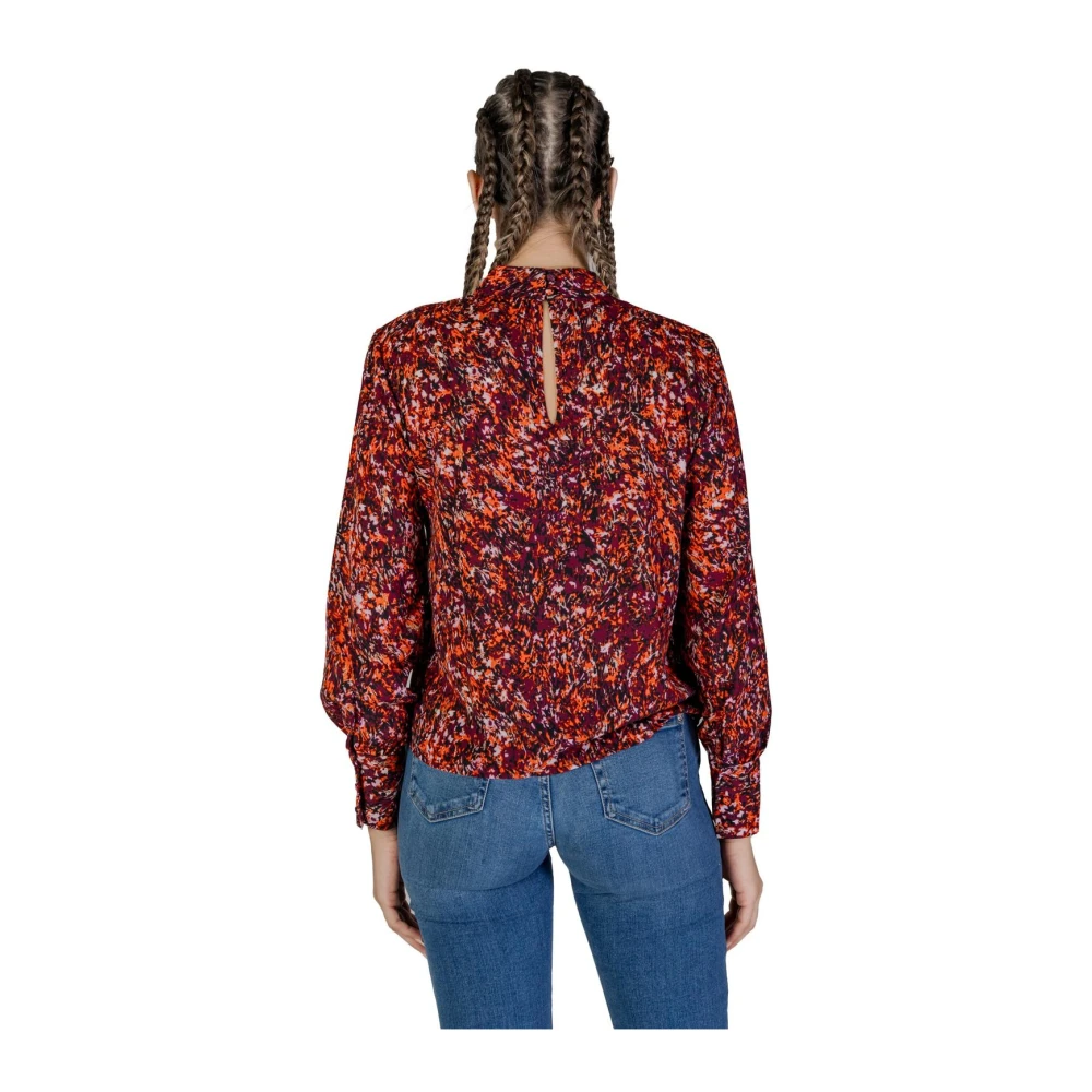Jacqueline de Yong Abstract Print V-Hals Blouse Multicolor Dames