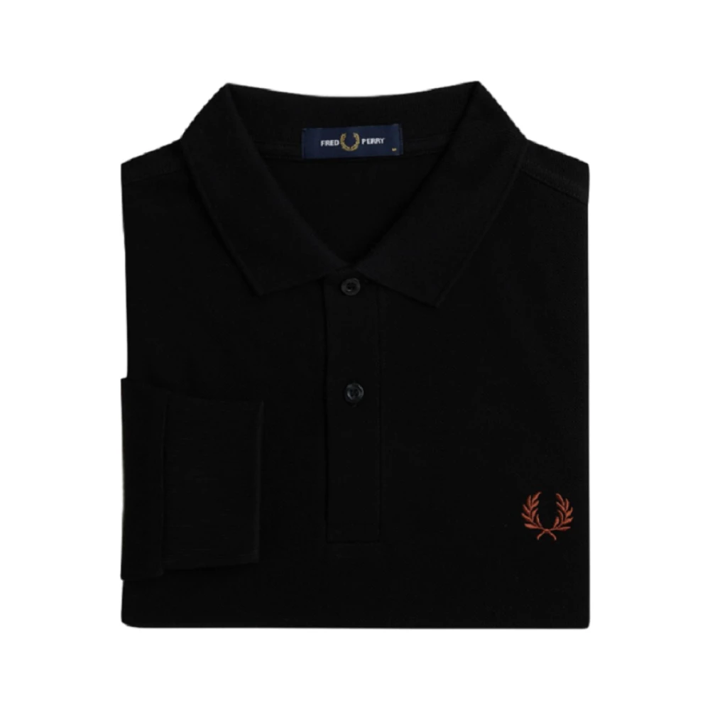Fred Perry Zwarte Polo met Lange Mouwen van Katoen Black Heren