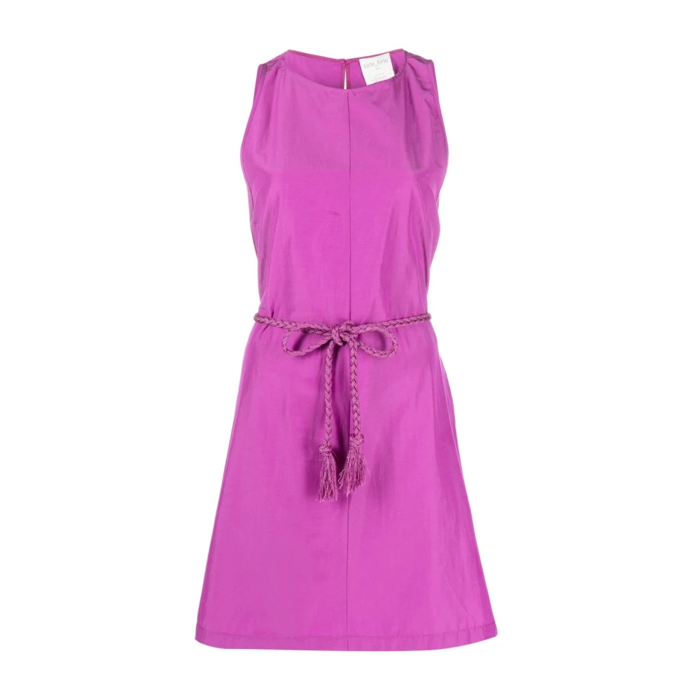 Forte Roze Gekreukte Taffetas Midi Jurk Pink Dames