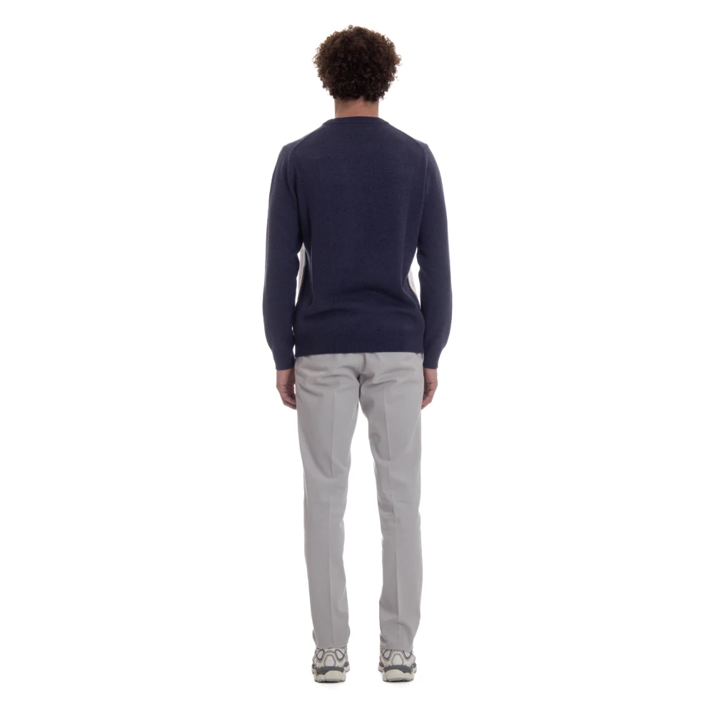 Ballantyne Blauwe Classic Diamond Sweater Blue Heren