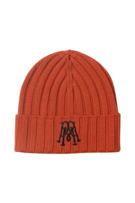 orange-ribbed-knit-beanie-with-logo