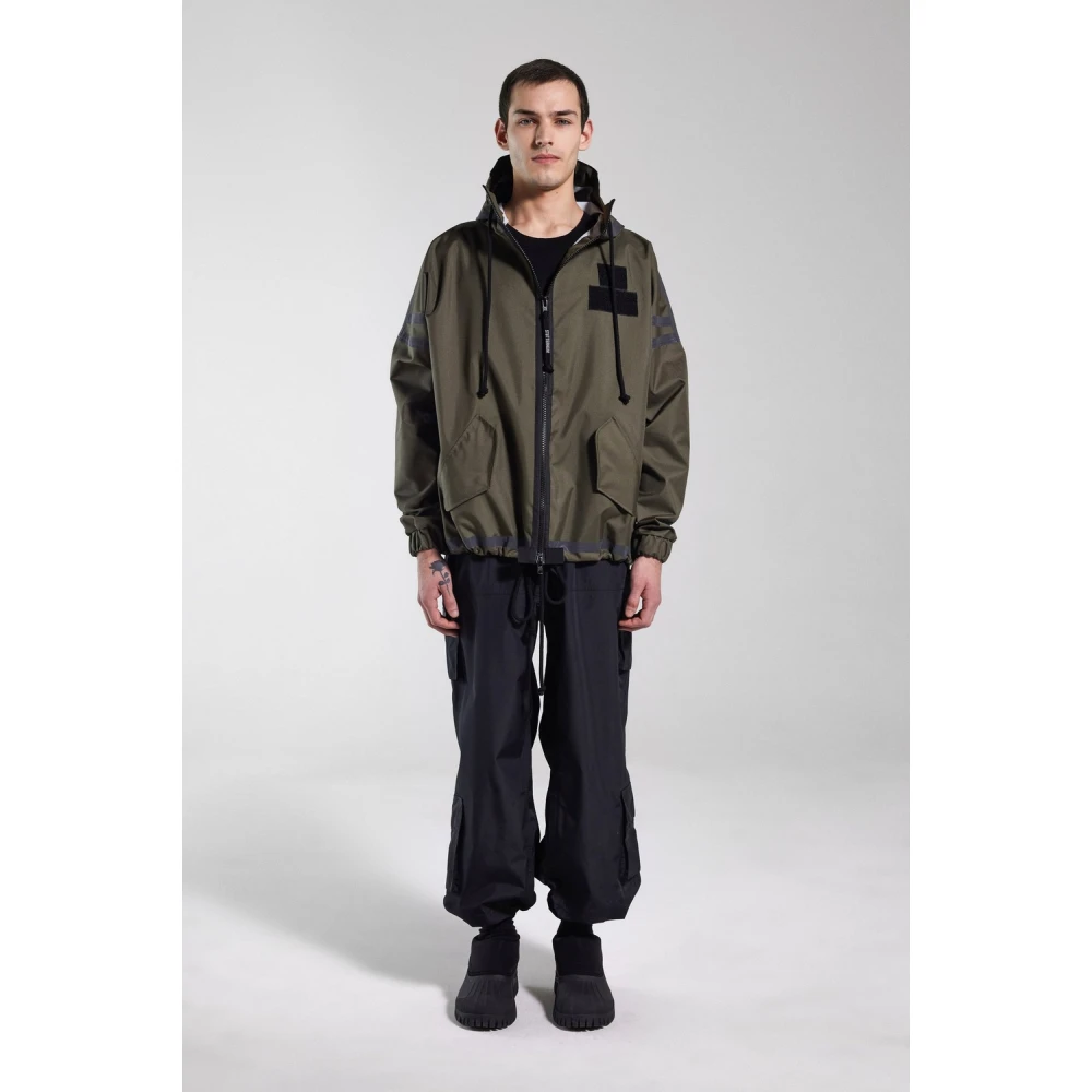 Stutterheim Korte capuchon regenjas met rits Green Heren