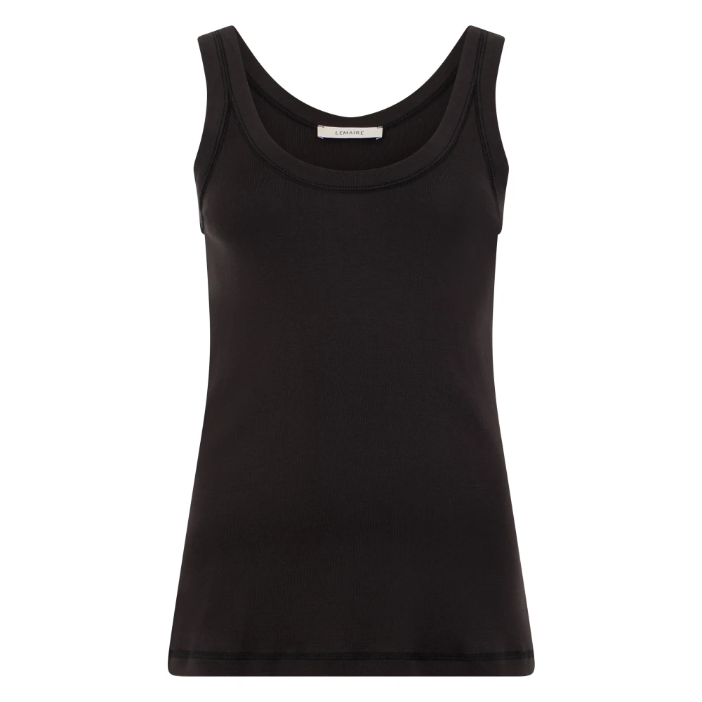 Lemaire Black Sleeveless Tops, Female, M, Rib Tank Top