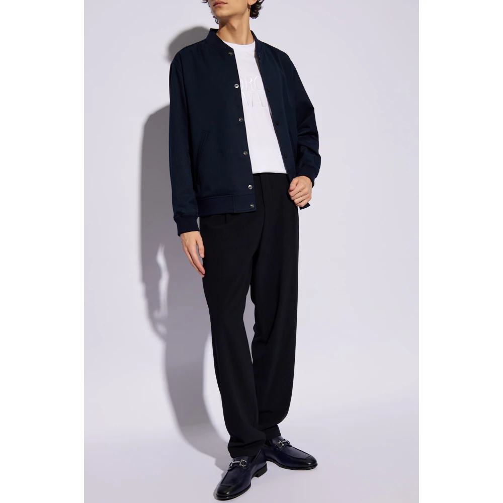 Giorgio Armani Wollen broek Black Heren