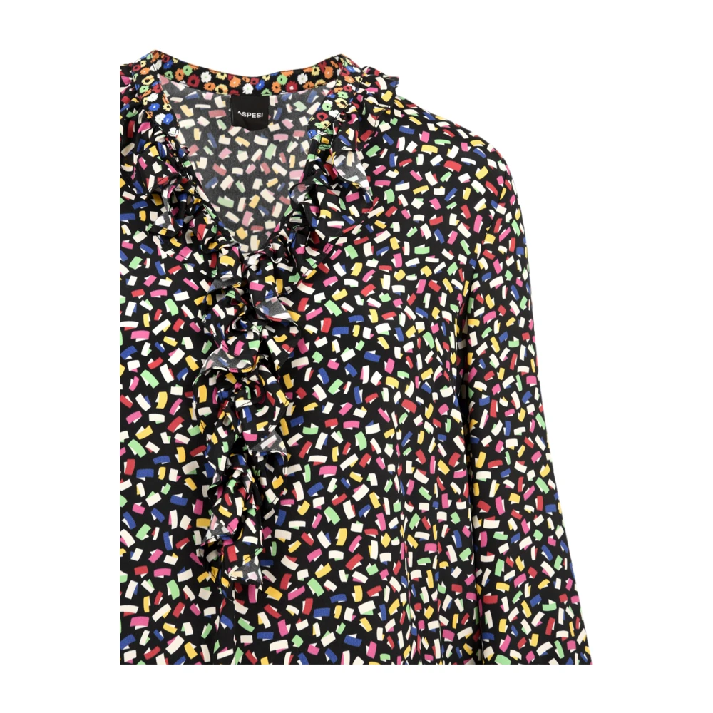 Aspesi Zwarte Damesoverhemd Model 021W Multicolor Dames