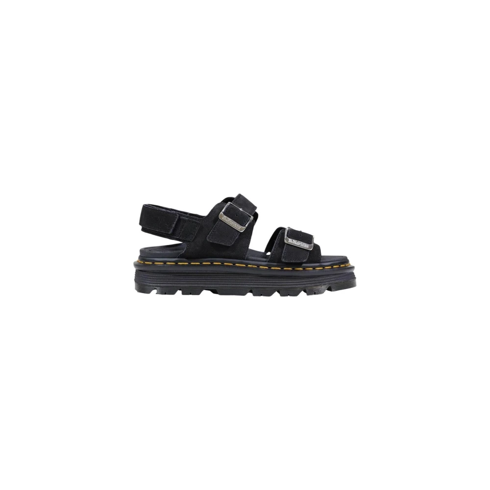 Dr. Martens , Flat Sandals, Female, Black, 6 Uk, Open Toe Leather Buckle Sandals