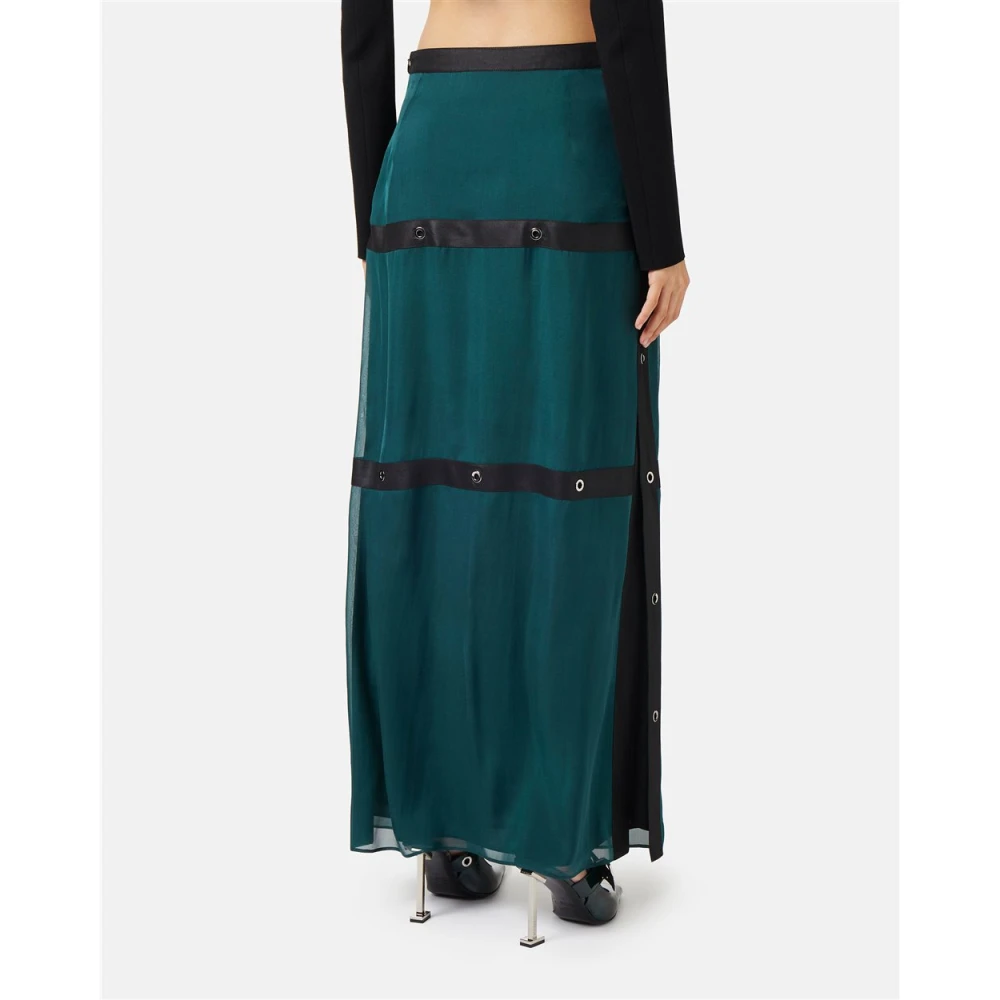 Iceberg Zijden chiffon rok met koele wollen details Green Dames
