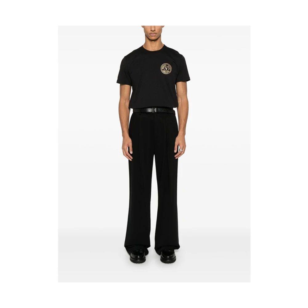 Versace Jeans Couture Zwart Crew Neck Korte Mouwen T-shirt Black Heren