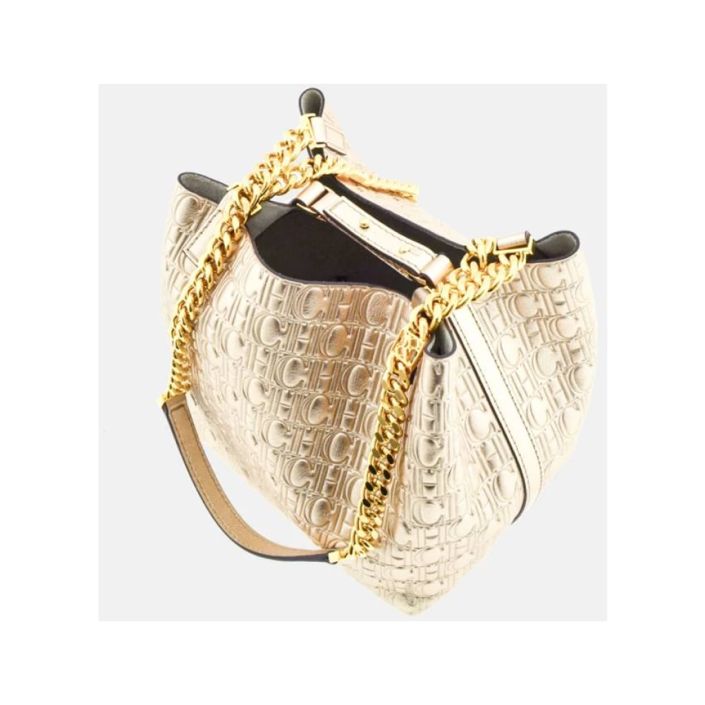 Carolina Herrera Matryoshka Chain XS Platino Tas Beige Dames