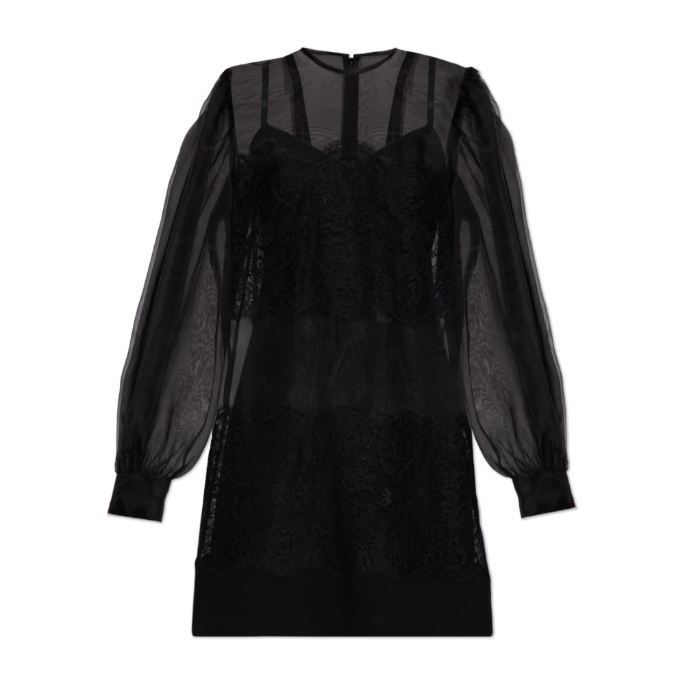 Dolce & Gabbana Jurk met kanten afwerking Black Dames