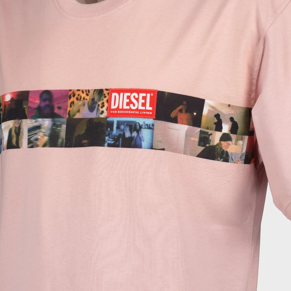 Diesel Roze Katoenen T-Boxty T-shirt Pink Heren
