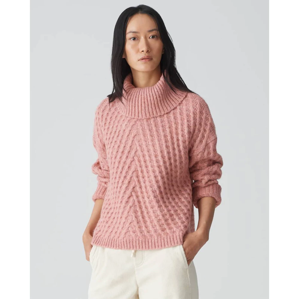 Opus Stijlvolle Pullover met Plinea Detail Pink Dames