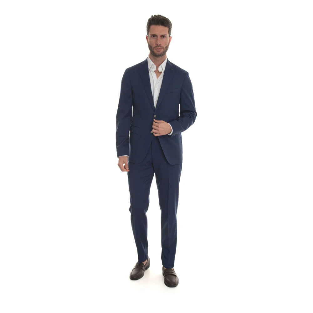 Michael Kors Klassiek 2-knoops pak Blue Heren