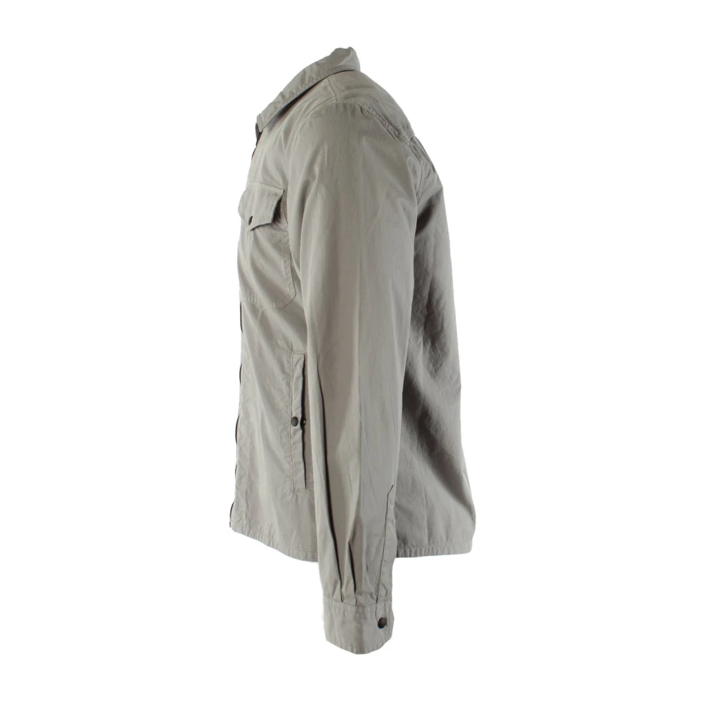 Woolrich Grijze Overshirt in Katoenen Gabardine Gray Heren