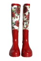 red-floral-rubber-knee-high-boots