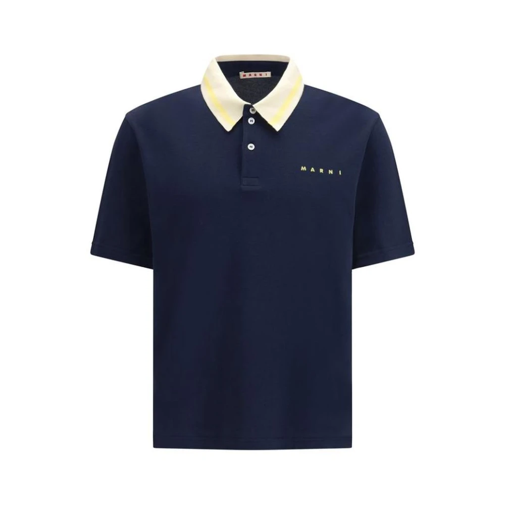 Marni Men's Blue Cotton Polo Shirt