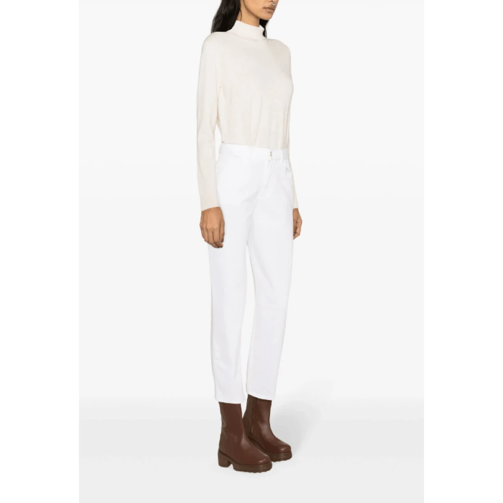 Moncler Witte high-rise cropped jeans White Dames