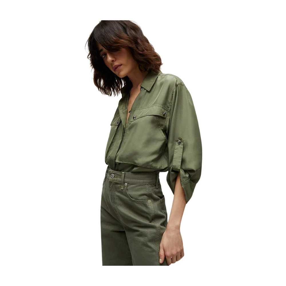 Veronica Beard Zijden Button-Down Blouse Jada Green Dames